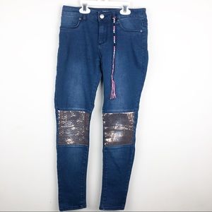 Girls DKNY Skinny Sequenced Jeans Size 14